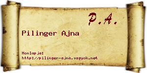 Pilinger Ajna névjegykártya